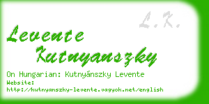 levente kutnyanszky business card